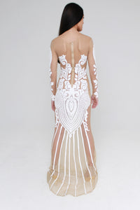 Anita Embroidered Sheer Gown